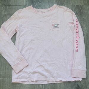 Vineyard Vines Girls Light Pink Long Sleeve Valentines Day Tee size L(14)